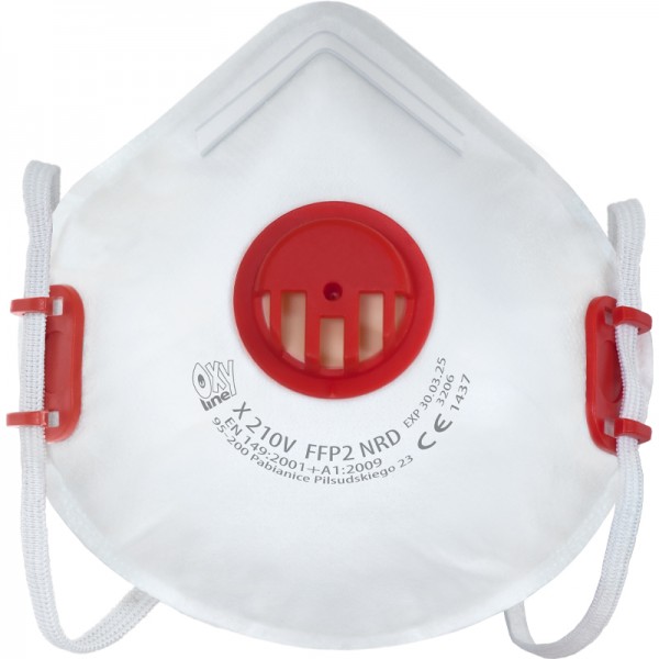 Masque FFP3 - WLM2009 - Hubei Wanli Protective Products - avec soupape  d'expiration / en forme de coque / rouge