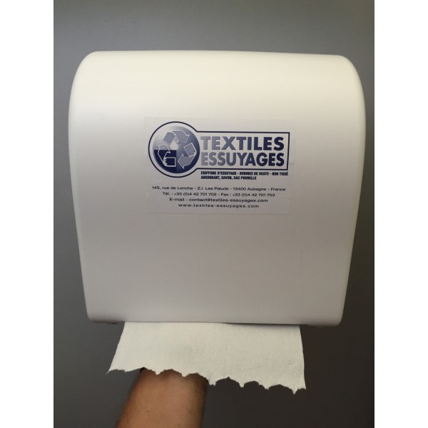 Distributeur rouleau papier toilette domestique 200 formats blanc