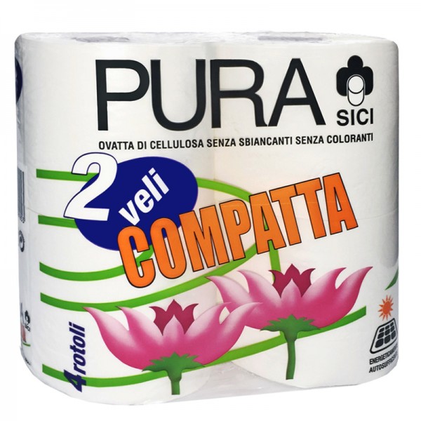 Papier hygiénique compact pure ouate blanche gaufrée 2 plis