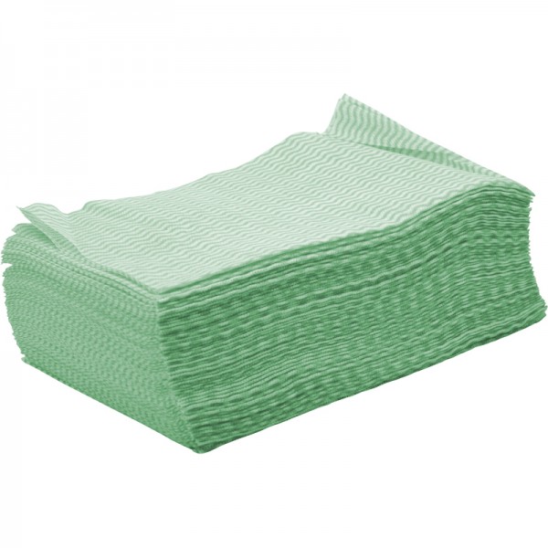 Non tissé lavette ajourée fin verte paquet de 50