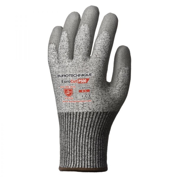 Gants de Monteur Polyester Enduit PU - Anti-Coupures Niveau B - Taille 9 :  Entretien et Sécurité Promeca