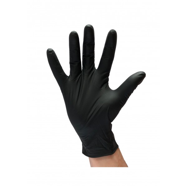 Boite de 100 gants en nitrile noir très résistant 4.5 gr.