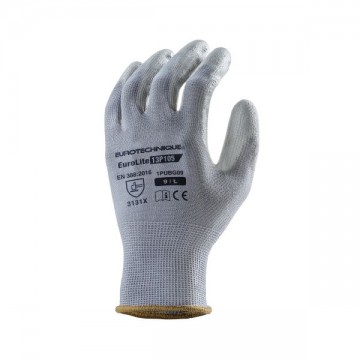 Gants polyester gris avec paume enduite PU