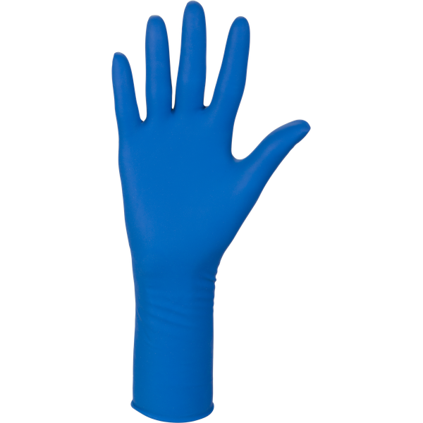Gant latex bleu ultra résistant manchette 30 cm spécial produits chimiques