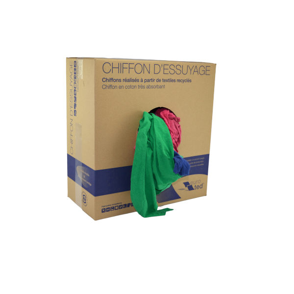 ESSUYAGE TEXTILE COTON CHIFFON JERSEY CLAIR CARTON DE 10 KILOS 