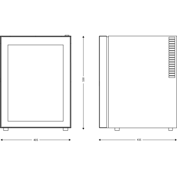 Dimensions minibar 40L