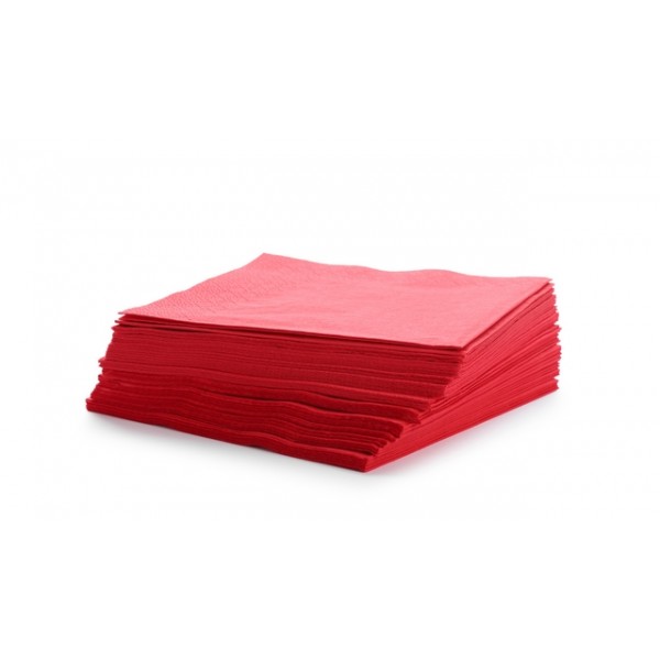 Serviette de table rouge 38 x 38 cm  point à point