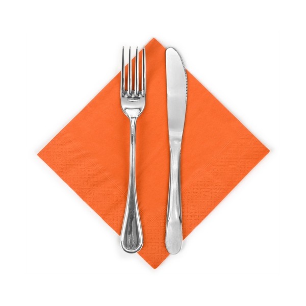 Serviette de table orange  38 x 38 cm  point à point