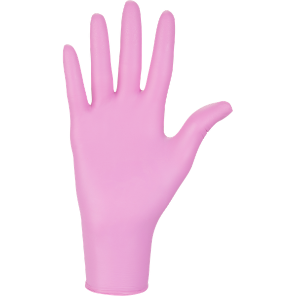Boite de 100 gants en nitrile rose non poudrés