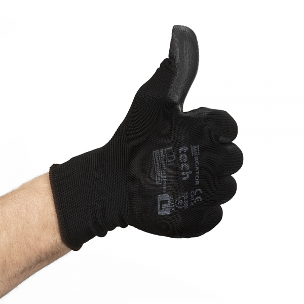 Gant de manutention noir paume enduit latex noir