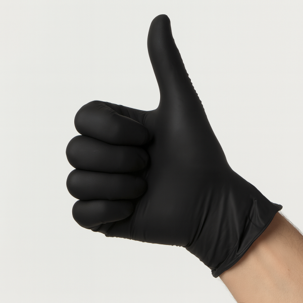 Boite de 100 gants noirs ultra résistants en nitrile non poudrés 7.8 gr.