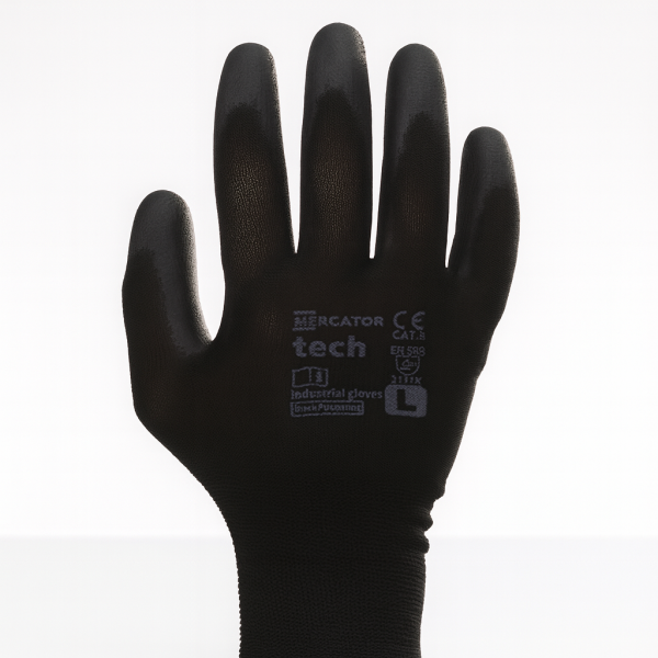 Gant de manutention noir paume enduit latex noir