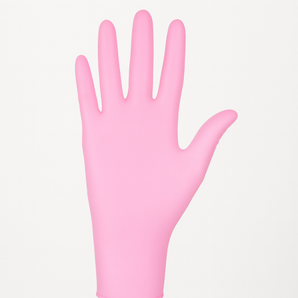 Boite de 100 gants en nitrile rose non poudrés