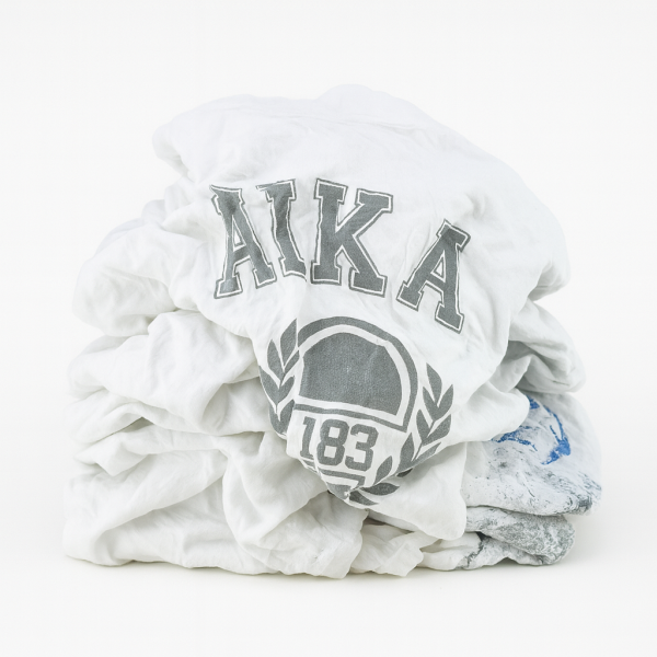 Chiffon tee shirt blanc 100 % coton avec logos couleur