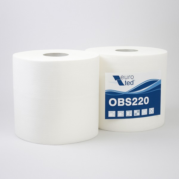 Bobine pure ouate blanche micro gaufrée 2 plis T 1000 22 x 24 cm