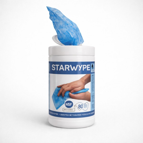 Pot de 50 lingettes imprégnées super actives 23 x 27 cm