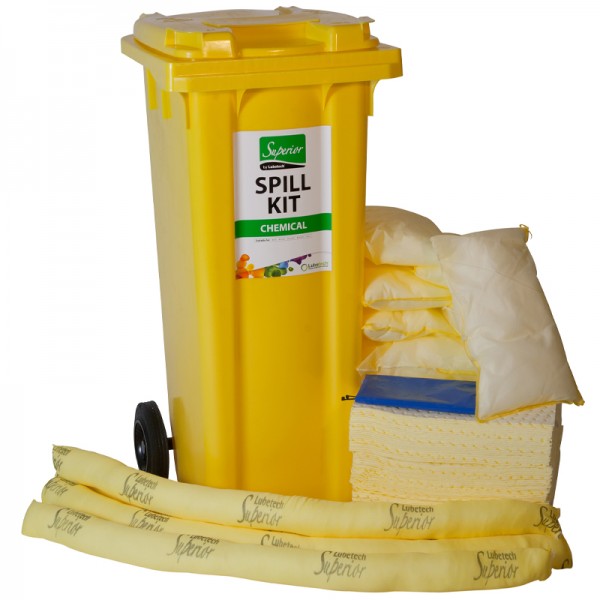 Kit antipollution sur roulettes - absorbant chimique - 120 litres