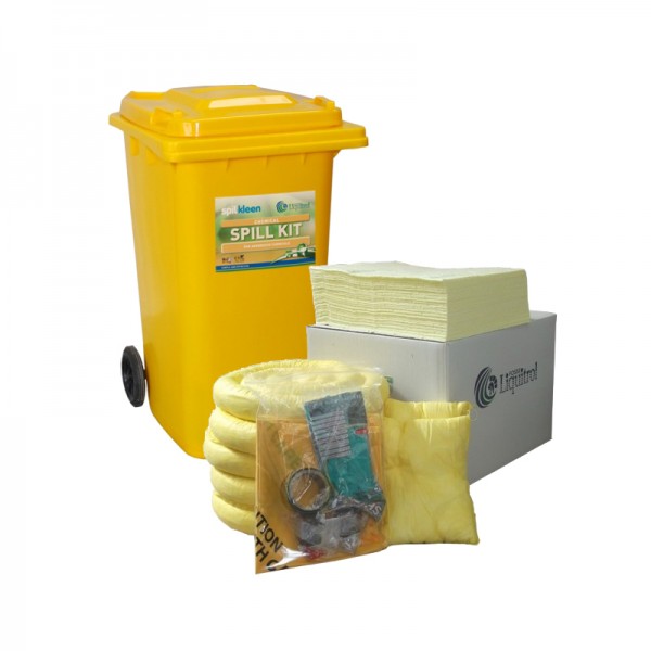 Kit antipollution sur roulettes - absorbant chimique - 240 litres