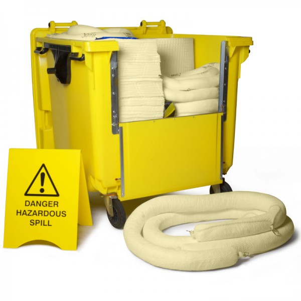 Kit antipollution sur roulettes - absorbant chimique - 600 litres