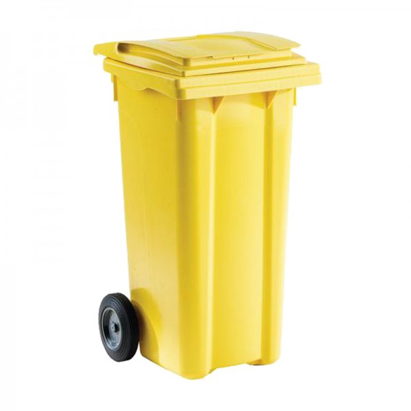 Poubelle jaune, bac poubelle, conteneur poubelle 120 litres