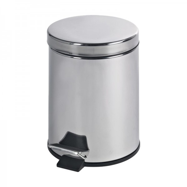 Poubelle 3 litres à pédale - inox miroir -