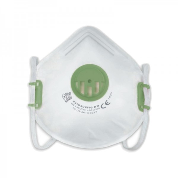 Masque de protection filtrant à coque avec valve FFP3 - sachet de 50 masques