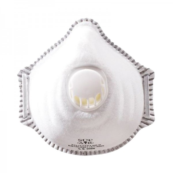 Masque de protection filtrant à coque avec valve FFP3 - boîte de 10 masques